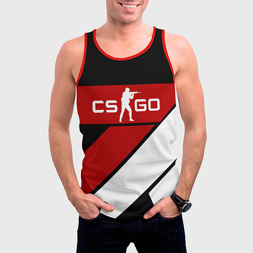 Мужская майка без рукавов CS GO / 3D-Красный – фото 3