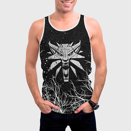 Мужская майка без рукавов ВЕДЬМАК / 3D-Белый – фото 3