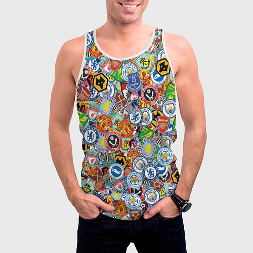 Мужская майка без рукавов Английская Премьер Лига / 3D-Белый – фото 3