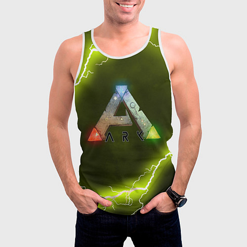 Мужская майка без рукавов Ark Survival Evolved / 3D-Белый – фото 3