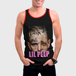 Майка-безрукавка мужская Lil Peep, цвет: 3D-красный — фото 2