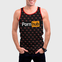 Майка-безрукавка мужская PornHub, цвет: 3D-красный — фото 2