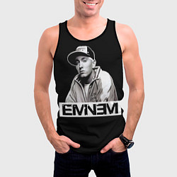 Майка-безрукавка мужская Eminem, цвет: 3D-черный — фото 2