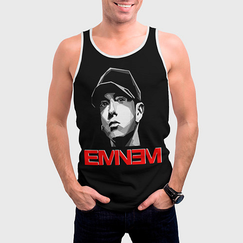 Мужская майка без рукавов Eminem / 3D-Белый – фото 3