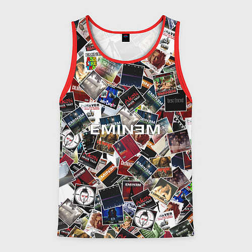 Мужская майка без рукавов Дискография EMINEM / 3D-Красный – фото 1