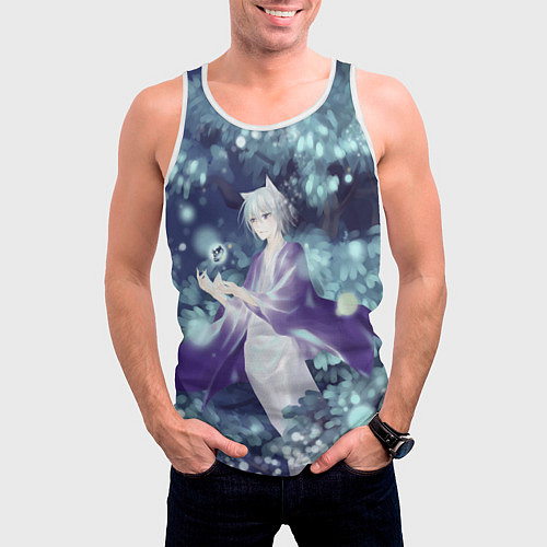 Мужская майка без рукавов Tomoe Kamisama / 3D-Белый – фото 3