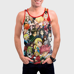 Майка-безрукавка мужская Аниме коллаж, цвет: 3D-красный — фото 2