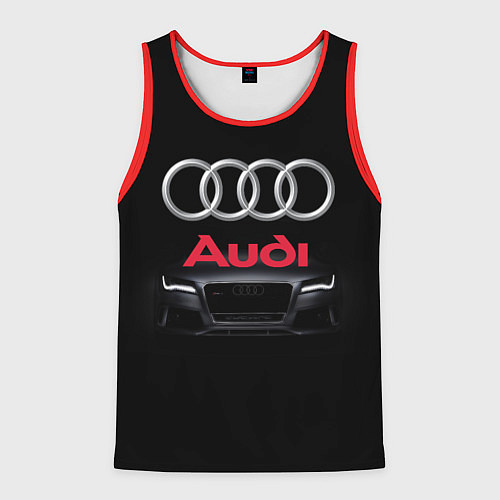 Мужская майка без рукавов AUDI / 3D-Красный – фото 1