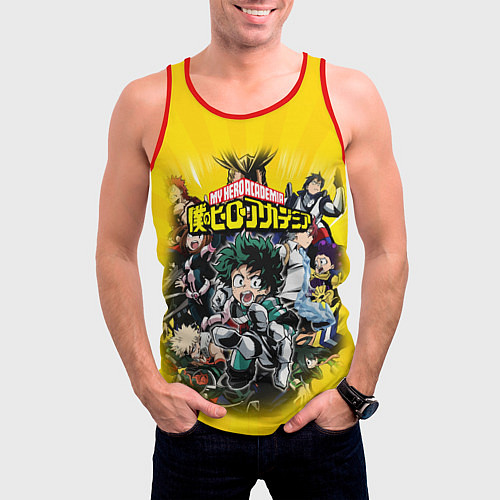 Мужская майка без рукавов MY HERO ACADEMIA группа героев / 3D-Красный – фото 3