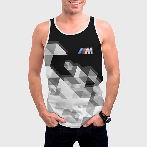 Мужская майка без рукавов BMW / 3D-Белый – фото 3