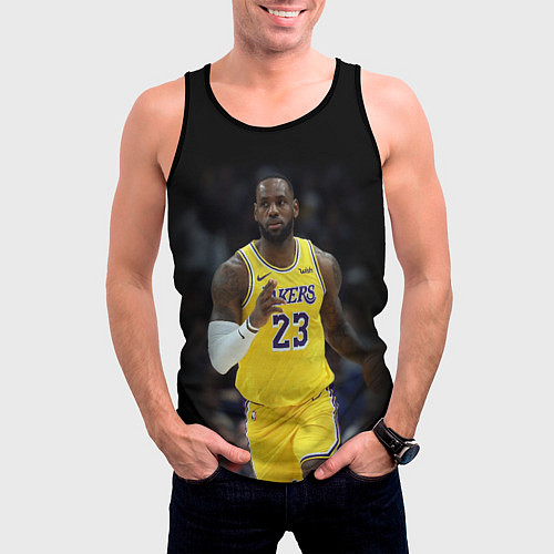 Мужская майка без рукавов Леброн Джеймс / 3D-Черный – фото 3