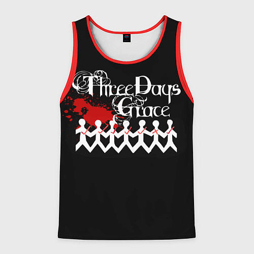 Мужская майка без рукавов Three days grace / 3D-Красный – фото 1