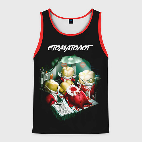 Мужская майка без рукавов Стоматолог / 3D-Красный – фото 1