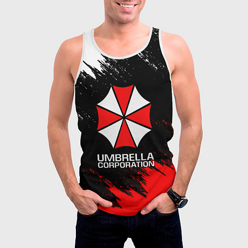 Мужская майка без рукавов UMBRELLA CORP / 3D-Белый – фото 3