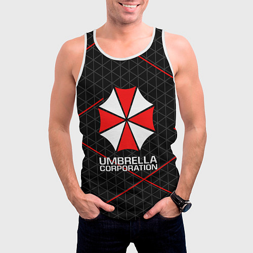 Мужская майка без рукавов UMBRELLA CORP / 3D-Белый – фото 3