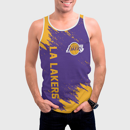 Мужская майка без рукавов LA LAKERS / 3D-Белый – фото 3