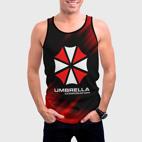 Мужская майка без рукавов Umbrella Corporation / 3D-Черный – фото 3