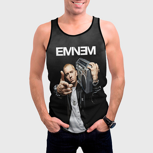 Мужская майка без рукавов EMINEM / 3D-Черный – фото 3