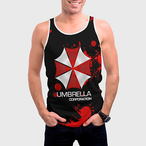 Мужская майка без рукавов UMBRELLA CORP / 3D-Белый – фото 3