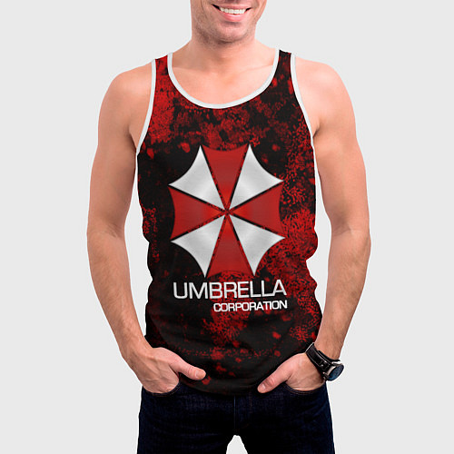 Мужская майка без рукавов UMBRELLA CORP / 3D-Белый – фото 3