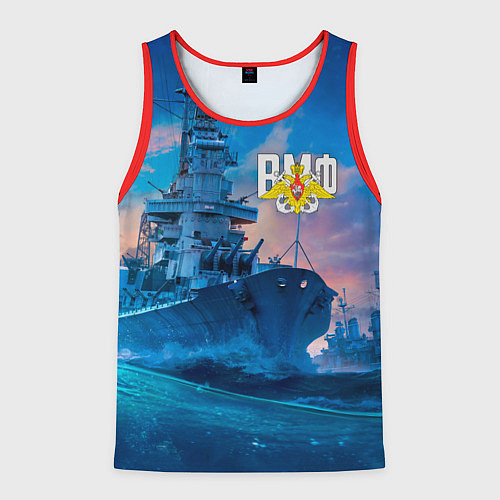 Мужская майка без рукавов ВМФ / 3D-Красный – фото 1