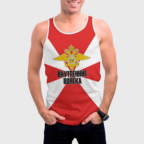 Мужская майка без рукавов Внутренние Войска / 3D-Белый – фото 3