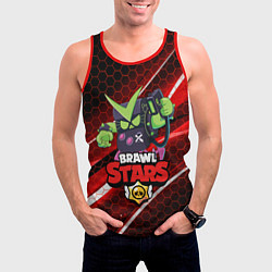 Майка-безрукавка мужская BRAWL STARS VIRUS 8-BIT, цвет: 3D-красный — фото 2