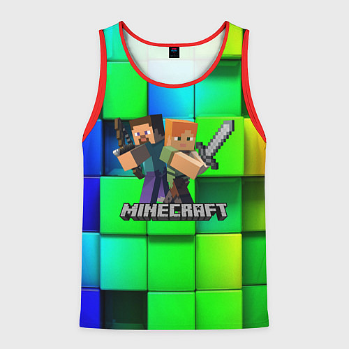 Мужская майка без рукавов MINECRAFT / 3D-Красный – фото 1