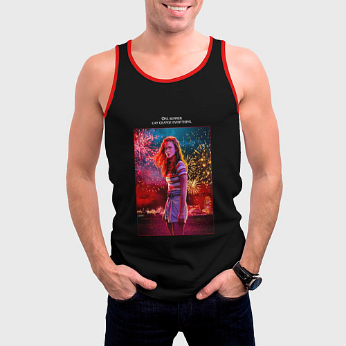 Мужская майка без рукавов Очень странные дела / 3D-Красный – фото 3