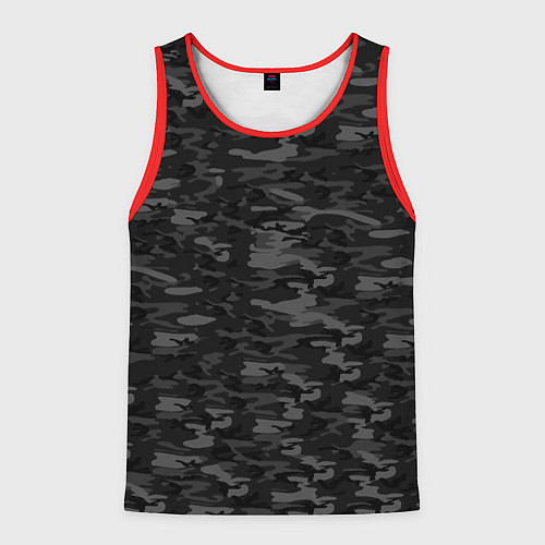 Мужская майка без рукавов ГОРОДСКОЙ КАМУФЛЯЖ / 3D-Красный – фото 1