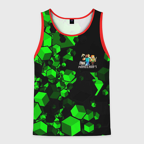 Мужская майка без рукавов MINECRAFT / 3D-Красный – фото 1