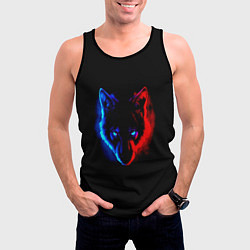 Майка-безрукавка мужская Волк, цвет: 3D-черный — фото 2