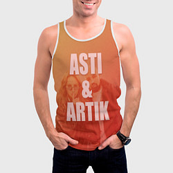 Майка-безрукавка мужская Artik & Asti, цвет: 3D-белый — фото 2