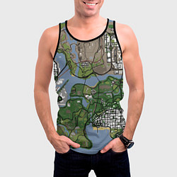 Майка-безрукавка мужская San andreas, цвет: 3D-черный — фото 2