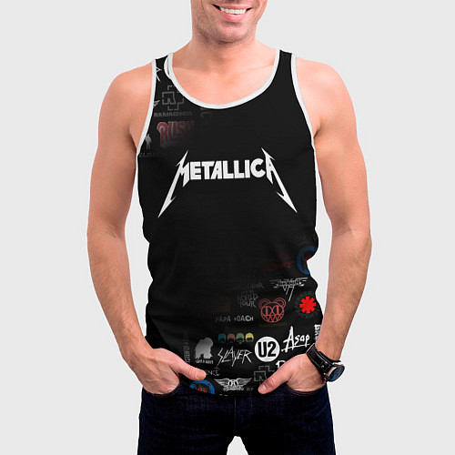 Мужская майка без рукавов Metallica / 3D-Белый – фото 3