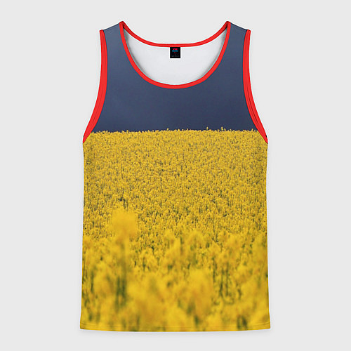 Мужская майка без рукавов Рапсовое поле / 3D-Красный – фото 1