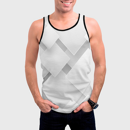 Мужская майка без рукавов Геометрическая Абстракция / 3D-Черный – фото 3