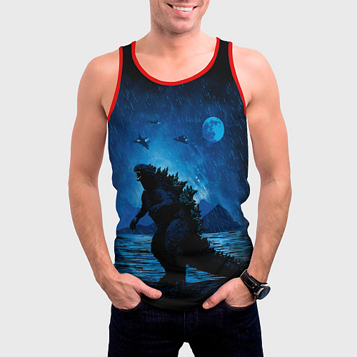 Мужская майка без рукавов GODZILLA / 3D-Красный – фото 3