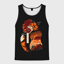 Майка-безрукавка мужская JAPAN FOX, цвет: 3D-черный