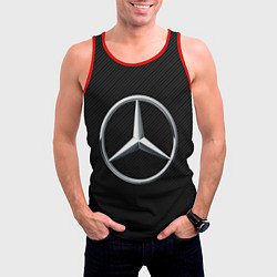 Майка-безрукавка мужская MERCEDES-BENZ CARBON, цвет: 3D-красный — фото 2