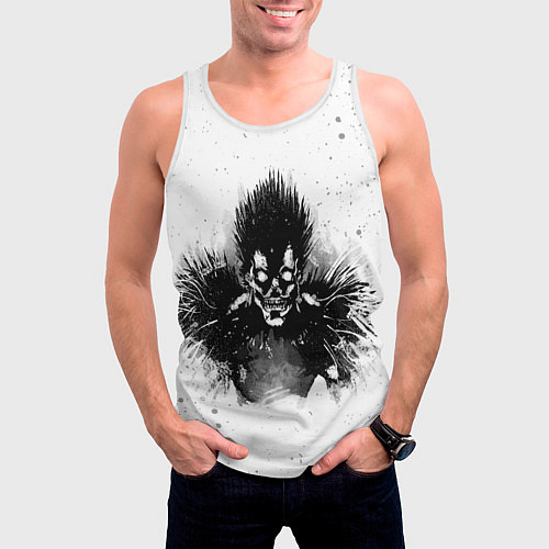 Мужская майка без рукавов Рюк черный шинигами / 3D-Белый – фото 3