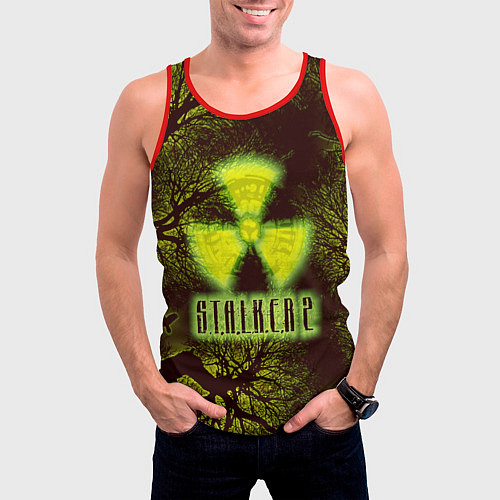 Мужская майка без рукавов Сталкер / 3D-Красный – фото 3
