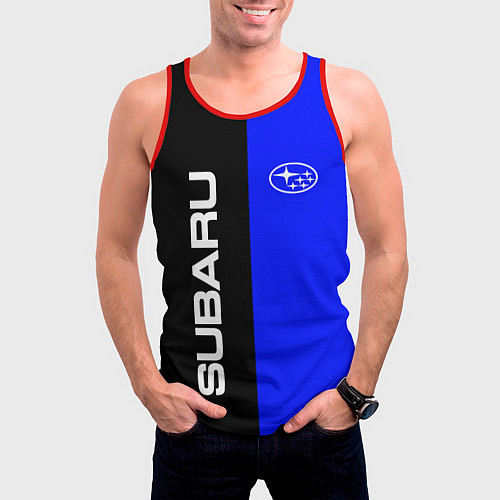 Мужская майка без рукавов SUBARU / 3D-Красный – фото 3