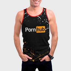 Майка-безрукавка мужская PORNHUB, цвет: 3D-красный — фото 2