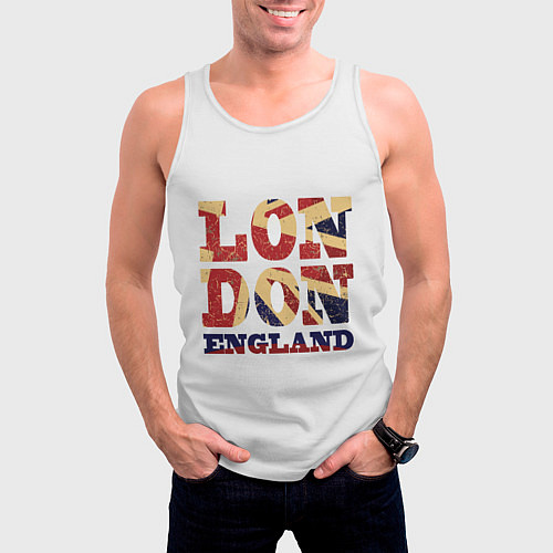 Мужская майка без рукавов London / 3D-Белый – фото 3