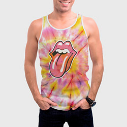 Майка-безрукавка мужская Rolling Stones tie-dye, цвет: 3D-белый — фото 2