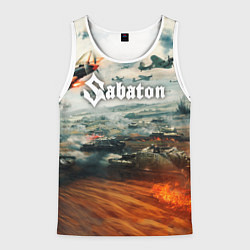 Майка-безрукавка мужская Sabaton, цвет: 3D-белый