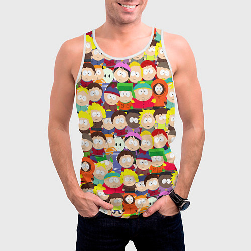 Мужская майка без рукавов ЮЖНЫЙ ПАРК / 3D-Белый – фото 3