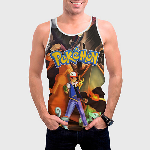 Мужская майка без рукавов POKEMON / 3D-Белый – фото 3