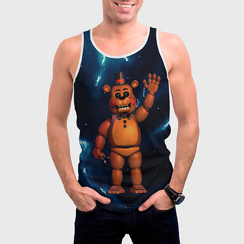 Мужская майка без рукавов Five Nights At Freddys / 3D-Белый – фото 3